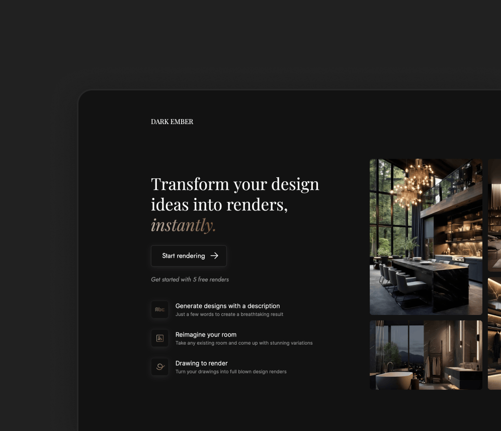 Dark Ember Visuals homepage
